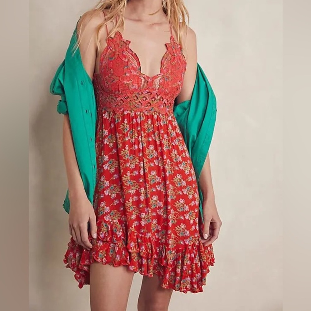 Free People Adella Floral Slip Dress
